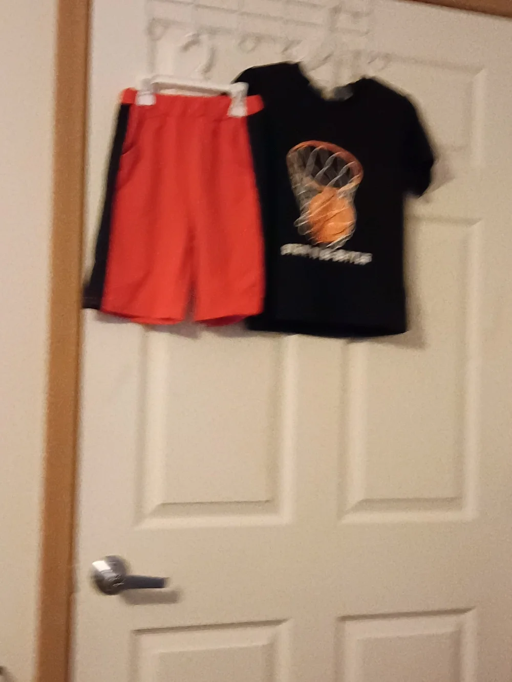 Source Unknown Black Tee and Orange Shorts Kids Matching Set